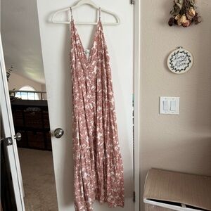 Abercrombie & Fitch Floral Maxi Dress in Pink and White